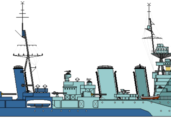 Корабль HMS Emerald D66 [Destroyer] (1944) - чертежи, габариты, рисунки
